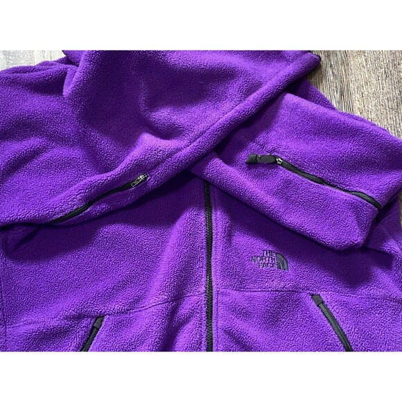 Vtg North Face Jacket Fleece Sweater Full Zip Purple Women’s Large Zip Vents - Picture 4 of 8